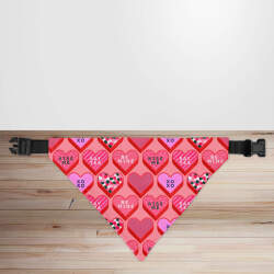 Valentine's Day Pink Retro Candy Hearts Dog/Puppy Bandana - Small - 12x17cm (Strap: 25mm - 40mm)