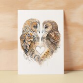 Anniversary or Valentine's Card for Her Anniversary Card for Wife Valentines Day Card For Husband Boyfriend or Girlfriend Brown Owls