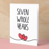 7 Year Anniversary Card For Husband or Wife Anniversary Card for 7th Anniversary Card For Boyfriend or Girlfriend Seven Wedding Anniversary - Large (5x7) / Blank Message