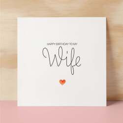 Wife Birthday Card Romantic Card for Wife Love Greeting Card Special Wife Birthday Gift Heartfelt Message Card for Her - Square (6x6) / Blank Message