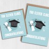 You clever clogs congratulations, well done, graduation, exam results, college, university degree student card (Size A6/A5/A4/Square 6x6") - A6: Single card