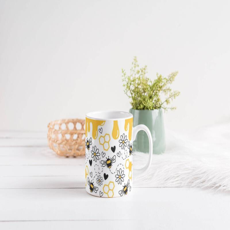 Adorable Gnome Mugs with Sunflower and Bee Design - Honeycomb