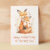 Mother's Day Card For Mum Cute Foxes Mother's Day Mothers Day card Mothering Sunday Happy Mother's Day Card For Mom Mommy Mum Mummy - Small (4x6) / Blank Message