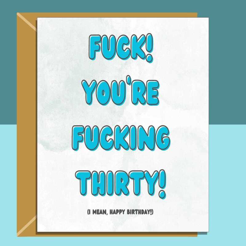 Funny 30th Birthday Card - Personalised inside if required - For Him or For Her - Perfect greetings card for someone turning 30 years old - Blank inside - Regular - Matte