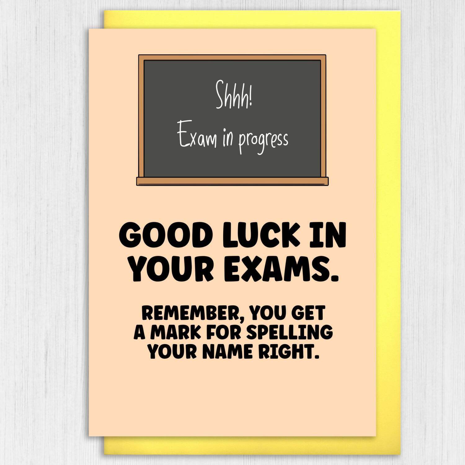 Remember you get a mark for spelling your name right funny good luck in your exams, GCSEs, A-Levels card (Size A6/A5/A4/Square 6x6") - A6: Single card