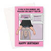 Funny Birthday Card - Woman Hanging Upside Down From Window - A5 Portrait - 1 Card