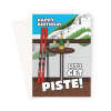 Funny Skiing Birthday Card - Let's Get Piste - A5 Portrait - 1 Card