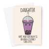 Taro Boba Tea Birthday Card For Daughter - A5 Portrait - 1 Card
