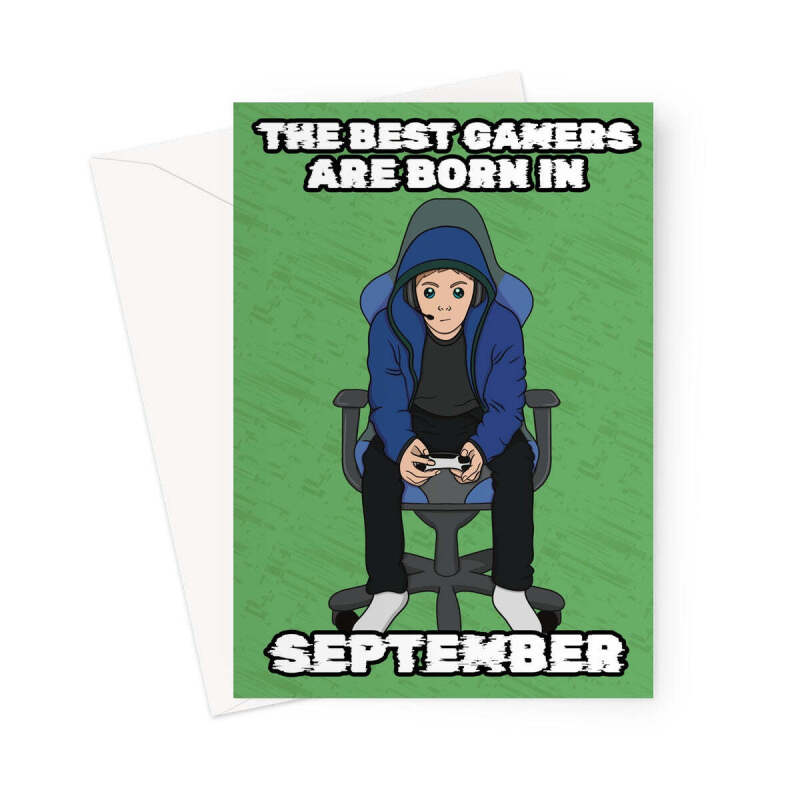 Gamer Birthday Card Born In September - A5 Portrait - 1 Card