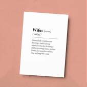 Birthday Card For Wife Fun Dictionary Quote Card For Wife Custom Message Card For Wife Funny Birthday Card For Wife