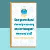 Funny 1st Birthday Card - Personalised - For him or For Her - Cheeky Card for 1 year old son, daughter, nephew, niece, or anyone turning 1. - Blank inside - Large