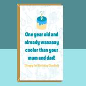 Funny 1st Birthday Card - Personalised - For him or For Her - Cheeky Card for 1 year old son, daughter, nephew, niece, or anyone turning 1.