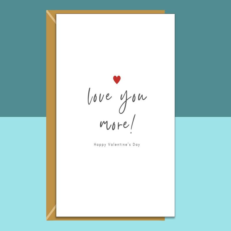 Valentine's Card for Him or Her - For Boyfriend, Girlfriend, Husband, Wife, Fiance - Ideal cute personalised card for Valentines Day - Blank inside - Regular