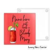 Bloody Mary Luxury Glass Coaster Cocktail Personalised Coaster, Personalised, Fathers Day gift, Christmas Coaster, Birthday Gift, Home Bar