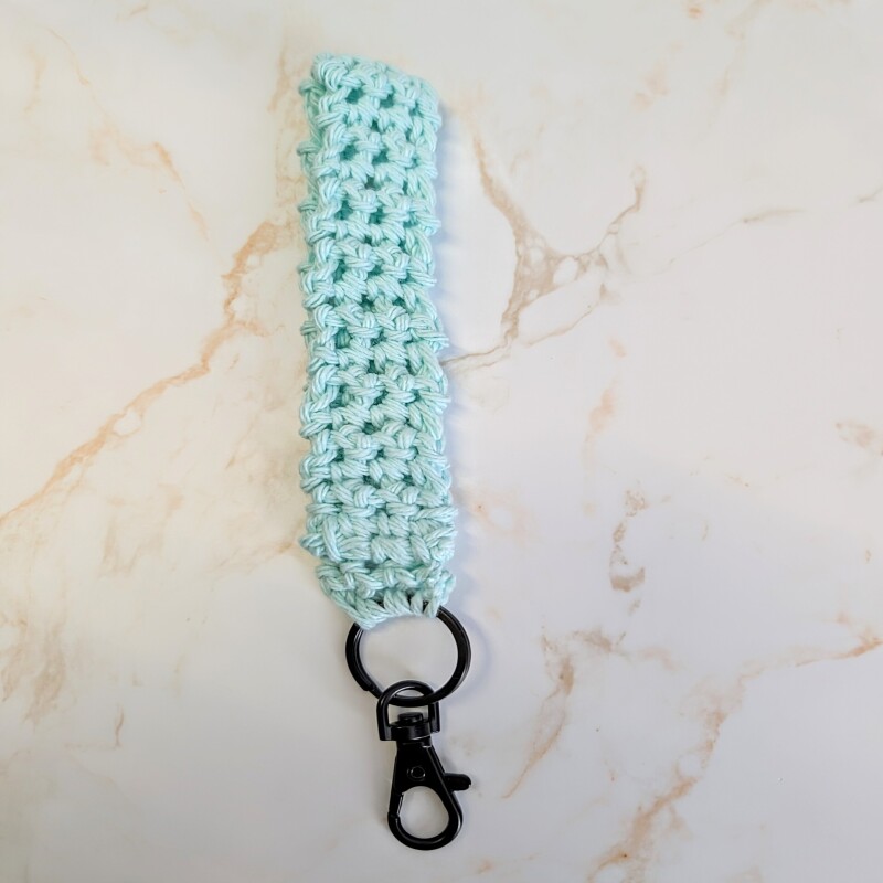 Crocheted wristlets with key chain
