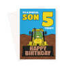 Excavator 5th Birthday Card For Son - A5 Portrait - 1 Card