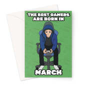 Gamer Birthday Card Born In March