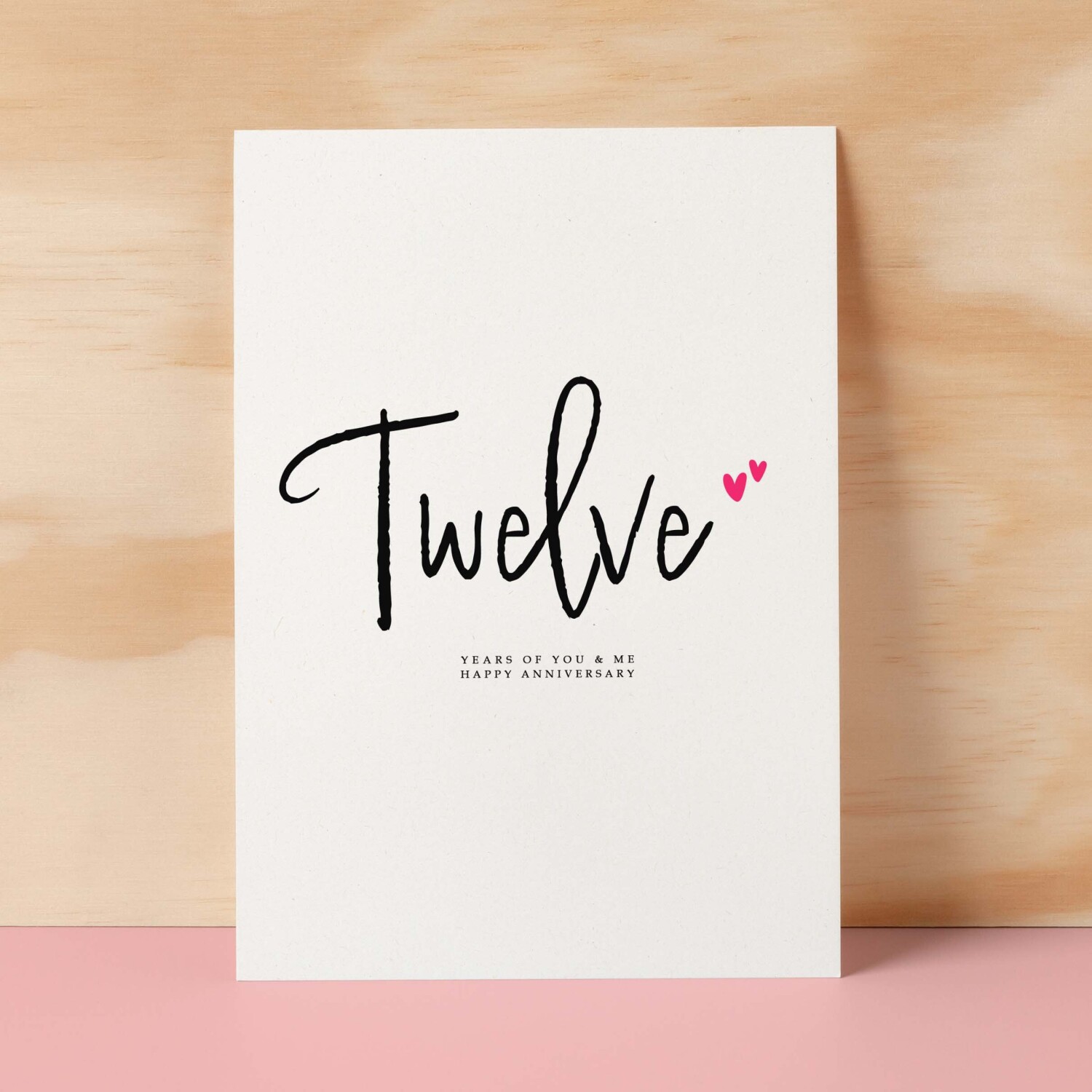 Twelve Year Anniversary Card For Husband 12 Year Anniversary Card Boyfriend or Girlfriend Wedding Anniversary Card For Wife - Small (4x6) / Blank Message