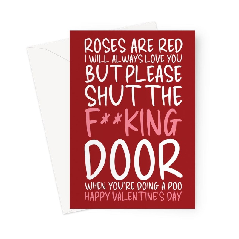 Roses Are Red Poem Valentine's Day Card - Toilet Humour - A5 Portrait - 1 Card