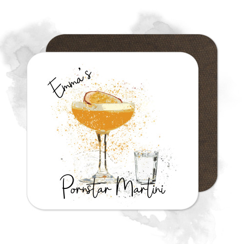 Personalised Pornstar Martini Coaster with Splash Effect
