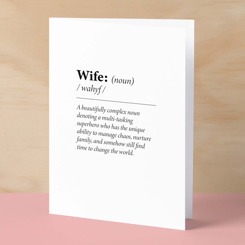 Birthday Card For Wife Fun Dictionary Quote Card For Wife Custom Message Card For Wife Funny Birthday Card For Wife - Small (4x6) / Blank Message