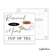 Personalised Name Cup of Tea Hot Drink Luxury Glass Coaster Personalised Coaster, Personalised, Christmas Coaster, Birthday Gift, Cup of Tea