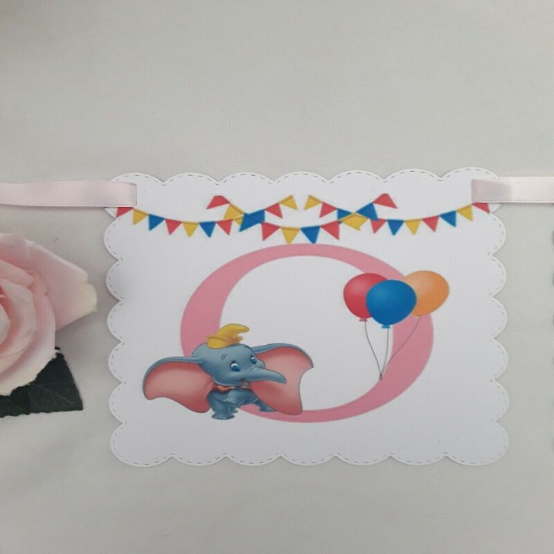 Dumbo Banner, Dumbo Birthday Banner,1st 2nd 3rd Dumbo Party Banner,Dumbo Decor - No bows - 1st