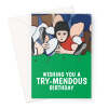 Rugby Birthday Card - Rugby Player Try - A5 Portrait - 1 Card