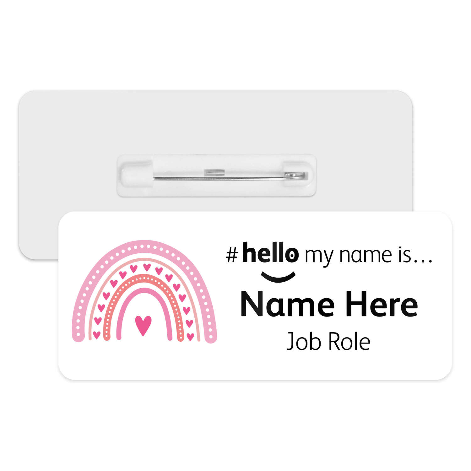 #hello my name is... Name Badge - Pink Boho Rainbow