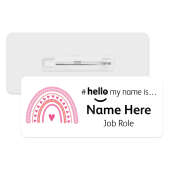 #hello my name is... Name Badge - Pink Boho Rainbow