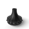 The Rinsu Short Vase, Modern and Unique Home Decor for Dried and Preserved Flower Arrangement - Black