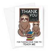 Thank You Card For Teacher - Cute Sloth Autistic Children -  A5 Greeting Card