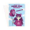 Cute Anime Birthday Card For A Daughter - A5 Portrait - 1 Card