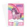 Happy Birthday Card For Granddaughter - Cute Unicorn Children's - A5 Greetings Card - A5 Portrait - 1 Card