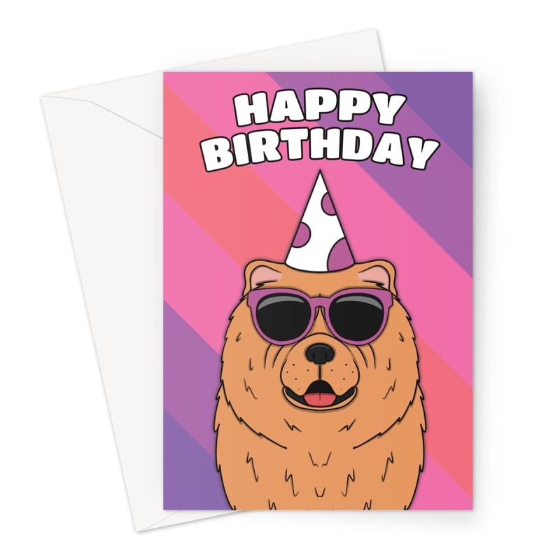 Chow Chow Dog Birthday Card - A5 Portrait - 1 Card