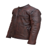 Leather Jacket Distressed Brown for Men Large