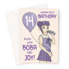 Cute Boba Tea Girl Birthday Card - Age 14 - A5 Portrait - 1 Card