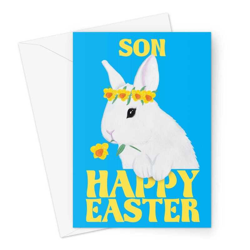 Cute Son Easter Bunny Card - A5 Portrait - 1 Card
