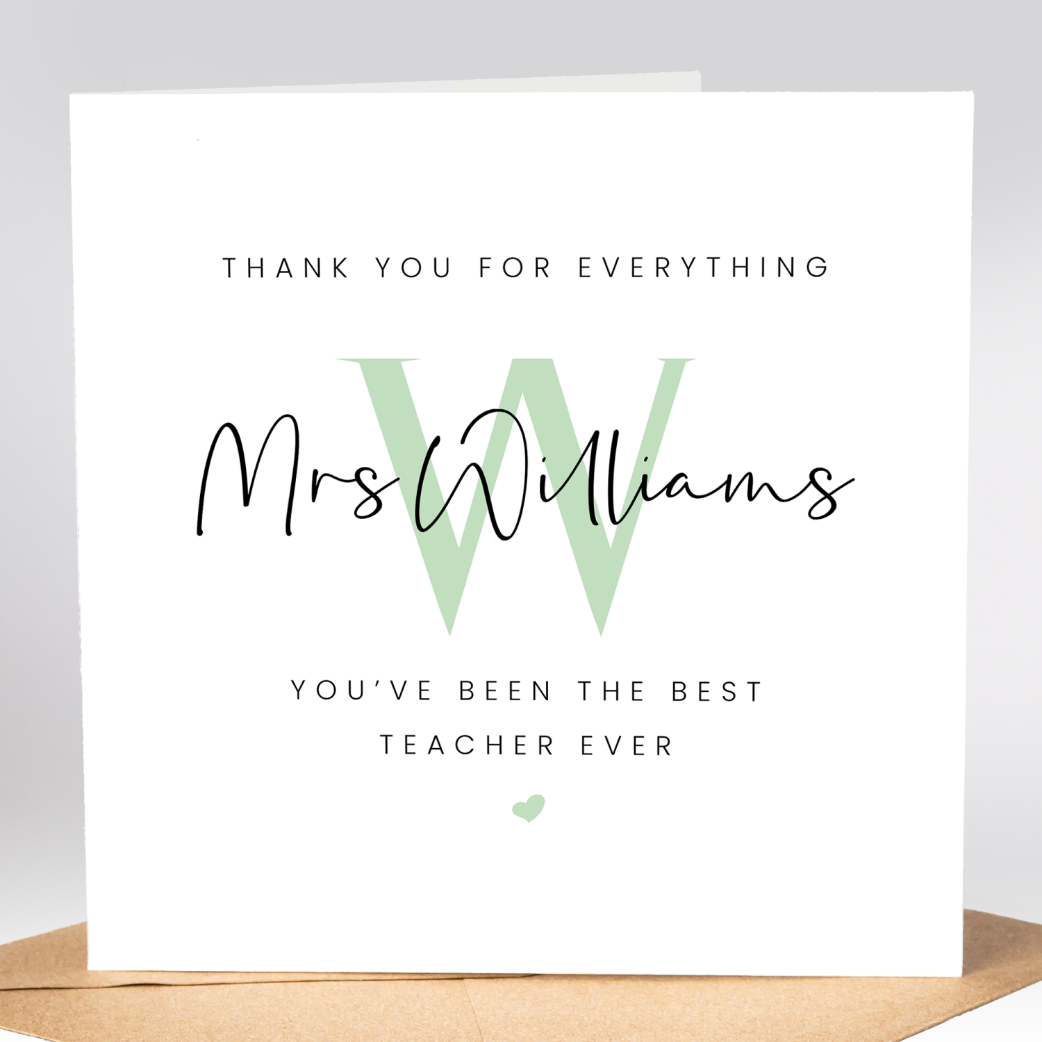Thank You For Everything, You've Been The Best Teacher Ever, Personalised Teacher Card
