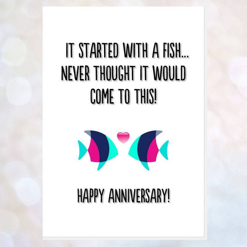 card ANNIVERSARY plenty of fish started with a fish how did it end up like this