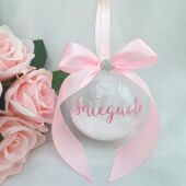 Personalised Christmas Bauble,Snow filled Bauble, Personalised tree decor