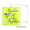 Appletini Luxury Glass Coaster Cocktail Personalised Coaster, Personalised, Fathers Day gift, Christmas Coaster, Birthday Gift, Home Bar. - Single Coaster