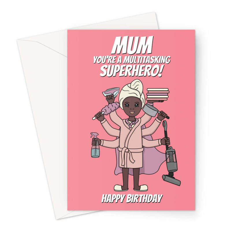 Superhero Mum Birthday Card - A5 Portrait - 1 Card