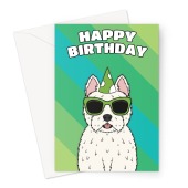 Western Terrier Dog Birthday Card