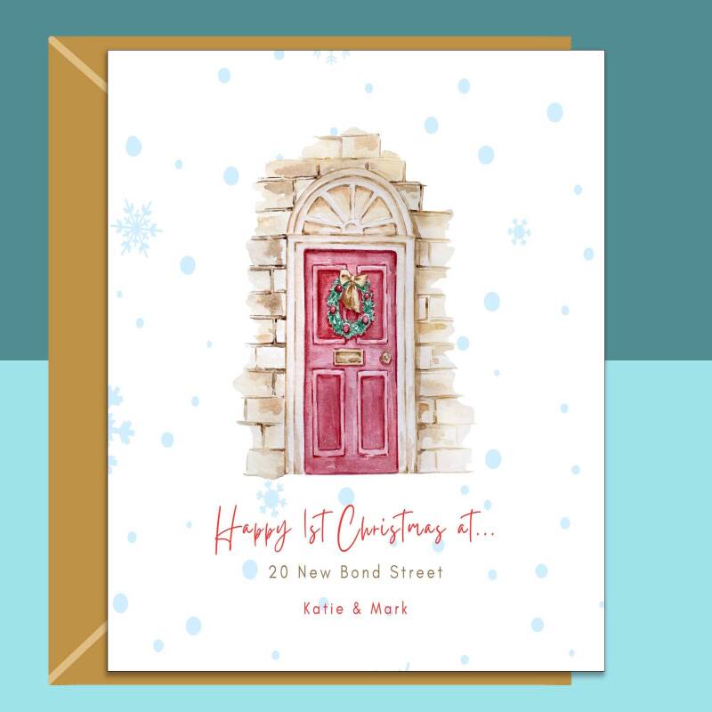 Christmas in your new home Xmas Card - 1st Christmas in new house - New home Christmas Card - Personalised with street address - Blank inside - Large