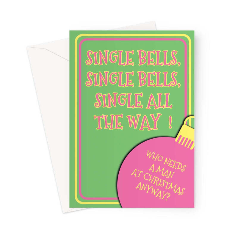 Christmas Wishes For Friend - Single Lady Xmas Card - A5 Portrait - 1 Card