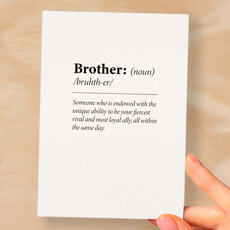 Birthday Card For Brother Fun Dictionary Quote Card For Brother Custom Message Card For Brother Funny Birthday Card For Brother - Small (4x6) / Blank Message