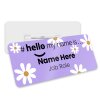 Hello My Name is Badge Daisy's 4 Colours available Personalised Durable Name Badge #hello mynameis Badge, Nurse Badge, Nurse Badge NHS Badge - Standard Name Badge - Purple