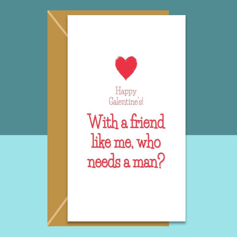 Funny Galentine's Day Pack of 3 Cards - For your single friends this Galentines - Bestie - Personalised - Rude - Cheeky - Adult Cards - Blank Inside