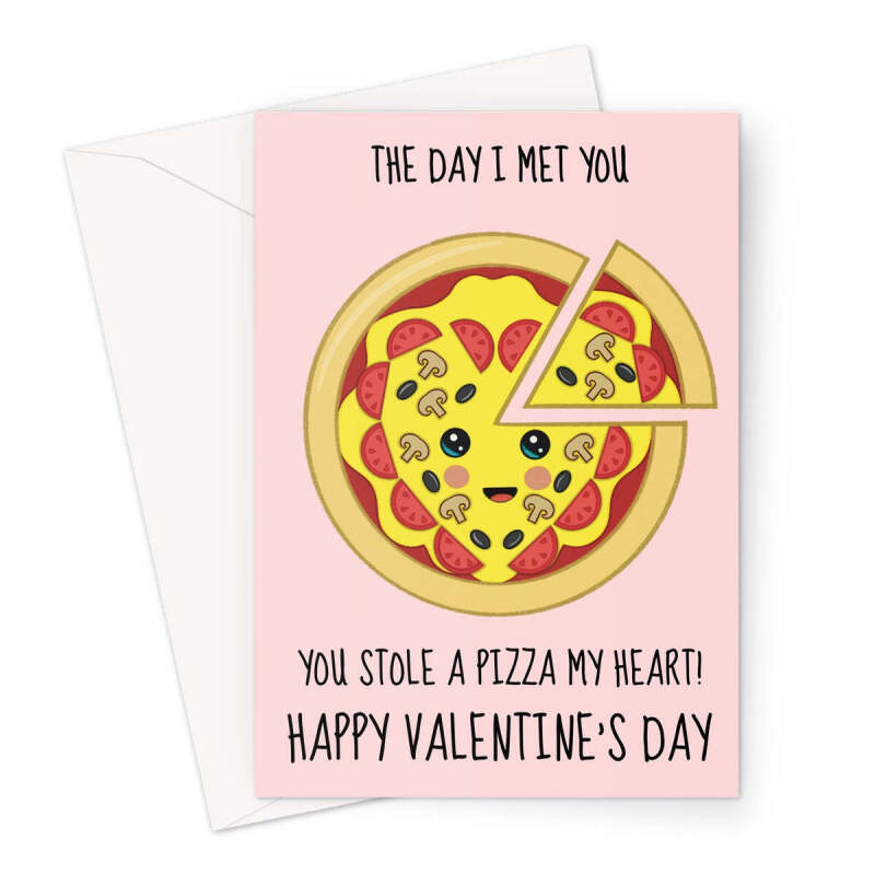 Pizza My Heart Valentine's Card - A5 Portrait - 1 Card